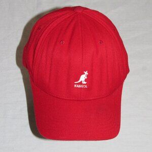 Kangol Wool Flex Fit Baseball Hat Cap Red Black Logo Kangaroo Men's L/XL